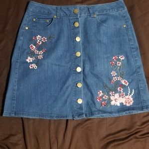 One Hart Denim Skirt
